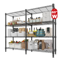Legooin 60x14x60 inch Garage Shelving Height Adjustable Corner Storage Rack Wire Shelves for Industrial Residential Storage, Black