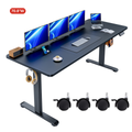 Legooin 70"W Movable Standing Desk Height Adjustable Gaming Desk 28"D Spacious-Wide Stand Up Table Home Office Writing Desk 28"-46"H, Black