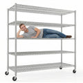 Legooin 24x60x82 inch Garage Shelving Unit 5-Tier Storage Rack Metal Rack Wire Shelf for Industrial Residential Use 3250 lbs Load Capacity, Silver