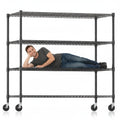 Legooin 60" x 24" x 72" Heavy Duty Garage Storage Shelf Rolling Wire Rack Height Adjustable Steel Shelves for Industrial Residential Use, Black