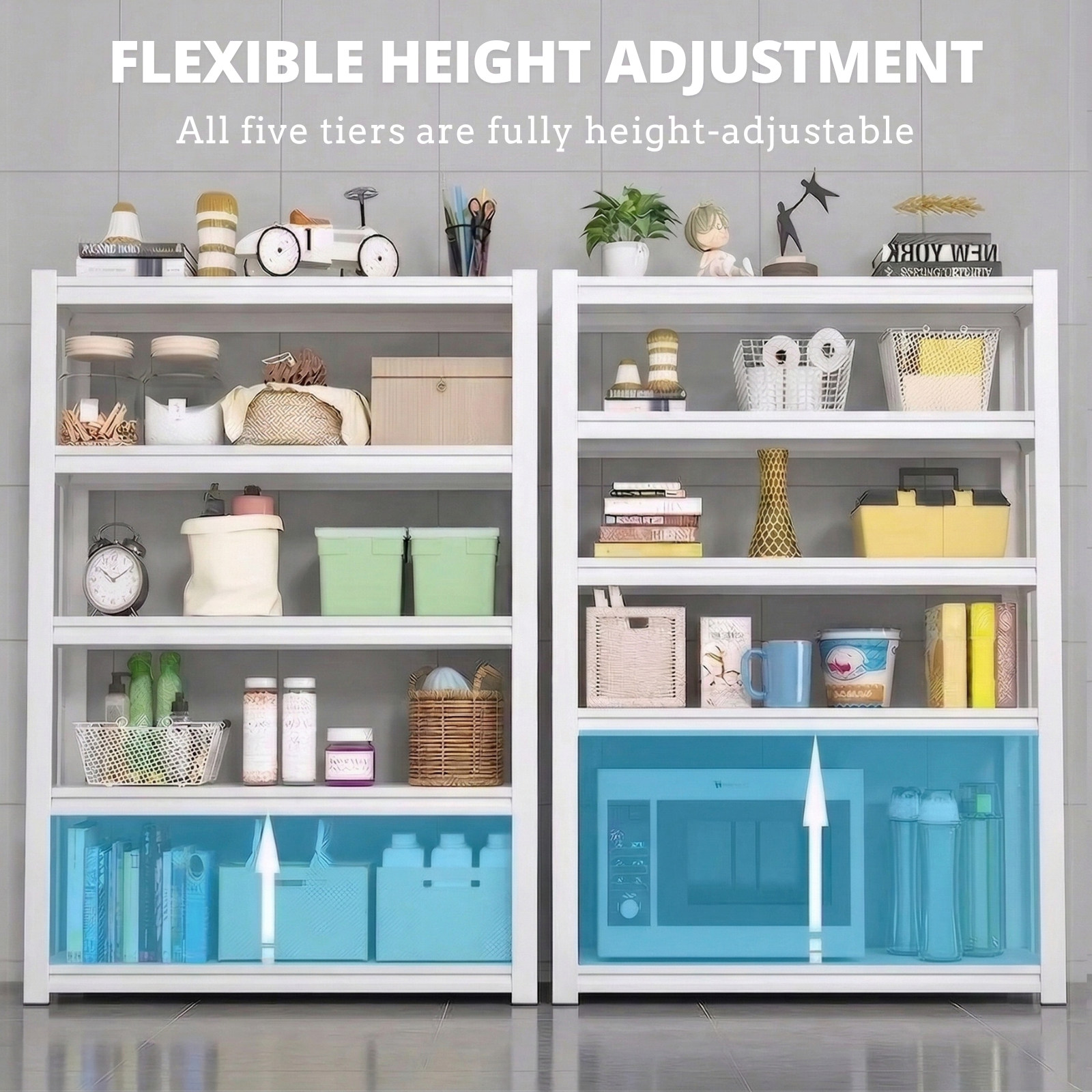 Legooin 36x16x72 inch Garage Storage Rack Heavy Duty Industrial Shelf Metal Shelving Unit Capacity for 1650 lbs for Pantry Warehouse Basement, White