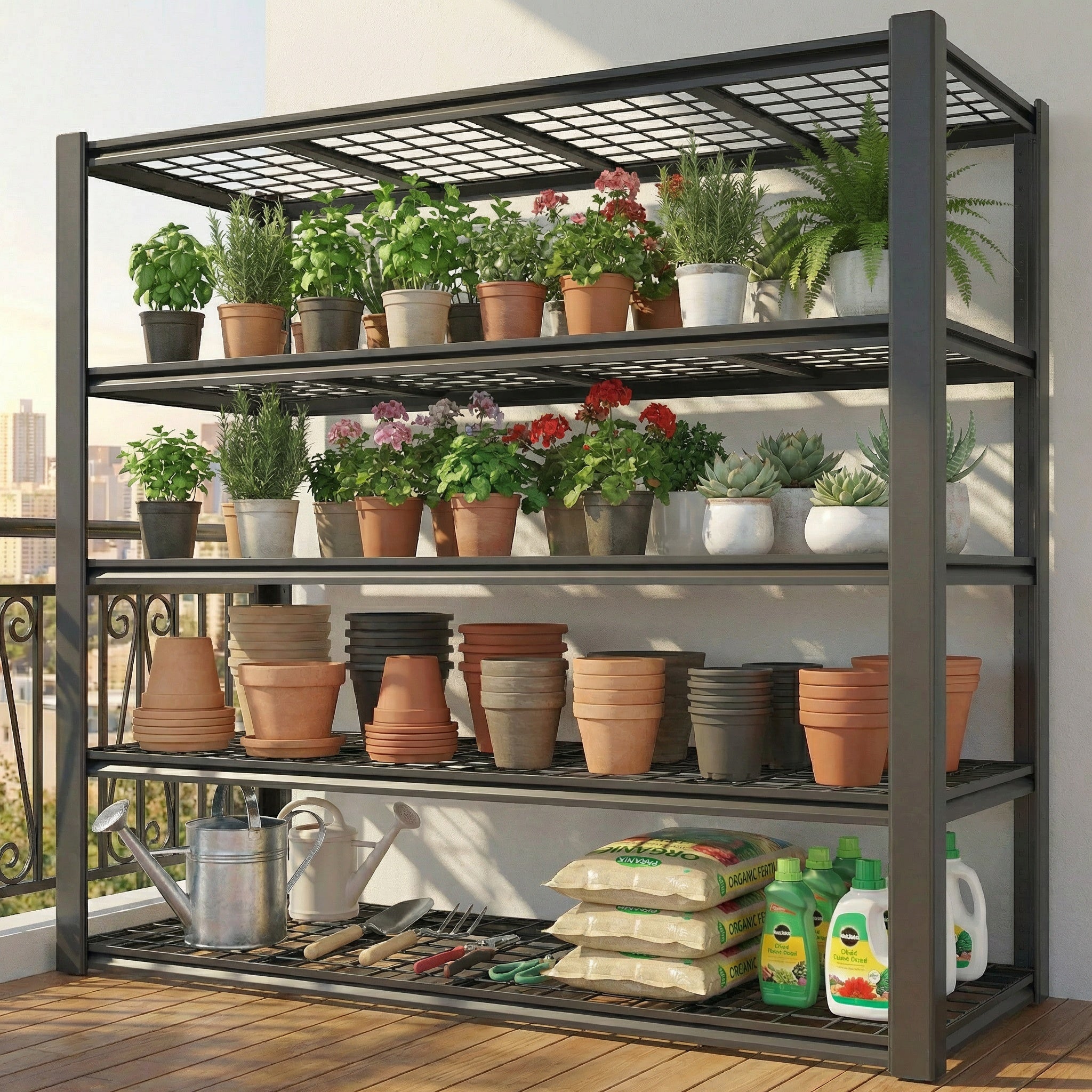 Legooin 5-Tier Heavy Duty Wire Shelf 60"W x 24"D x 72"H Industrial Shelf Adjustable Storage Rack for Garage Warehouse Pantry Capacity of 3000 lbs, Black