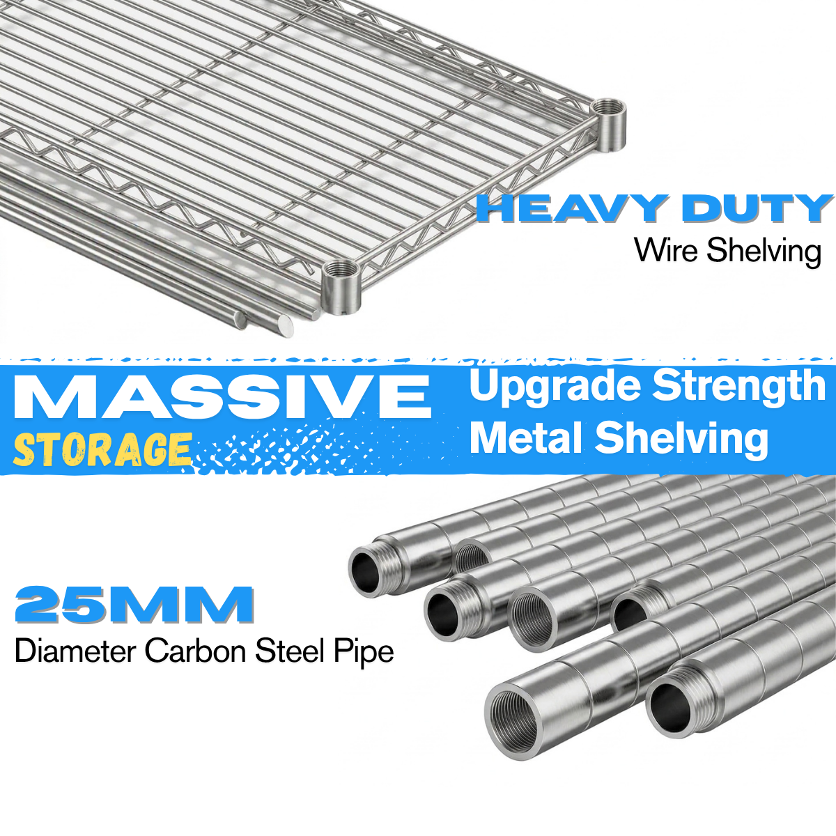 Legooin 18x48x72 in Heavy Duty Garage Wire Shelf Metal Storage Rack Industrial Shelving Unit Residential Storage for Warehouse Balcony, Silver