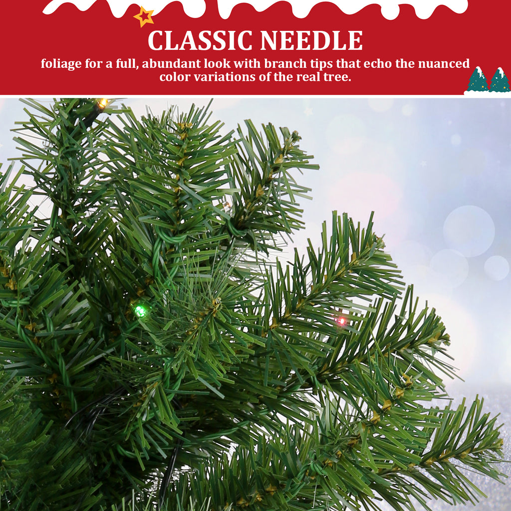 Legooin 6FT Pre-Lit Christmas Tree with 300 Warm White LED Lights, 800 PVC Branch Tips, Classic Artificial Christmas Tree, Green
