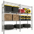 Legooin 72"W x 18"D x 60"H Wire Shelving Unit for Garage Storage Industrial Shelf Steel Storage Rack for Pantry Balcony 1600lbs Load Capacity, Silver