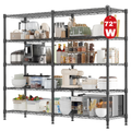 Legooin 72"W x 18"D x 72"H Garage Storage Rack Height Adjustable Shelving Unit for Industrial Residential Storage 2000lbs Load Capacity, Black