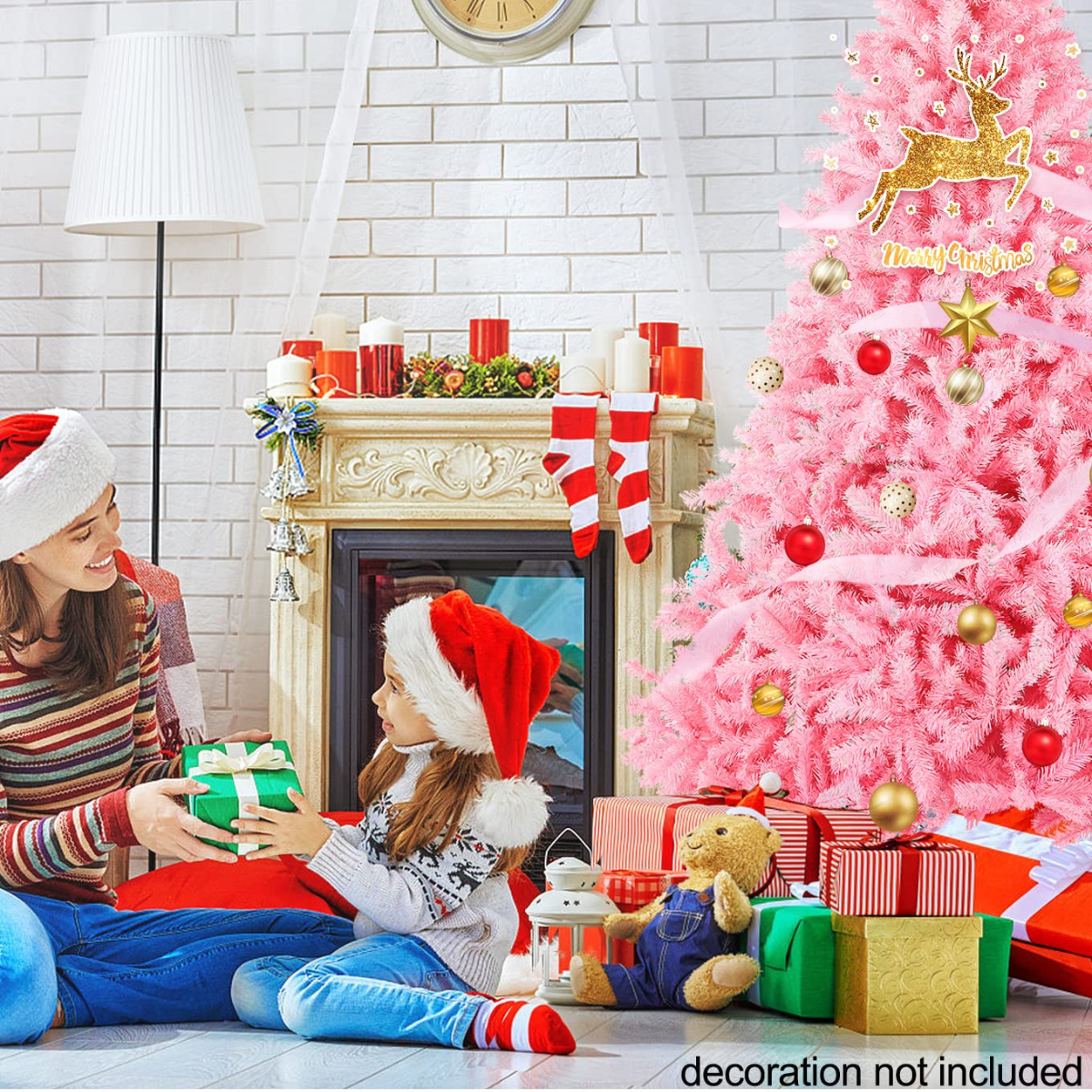 Legooin 6ft Unlit Artificial Christmas Tree Spruce Xmas Tree with 800 Tips, for Holiday Christmas Halloween Decor, Pink