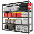 Legooin 5-Tier Heavy Duty Wire Shelf 60"W x 24"D x 72"H Industrial Shelf Adjustable Storage Rack for Garage Warehouse Pantry Capacity of 3000 lbs, Black