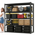 Legooin 48"W x 24"D x 72"H Metal Shelving Heavy Duty Garage Storage Rack Height Adjustable Industrial Shelf Residential Storage Warehouse Storage Unit, Black
