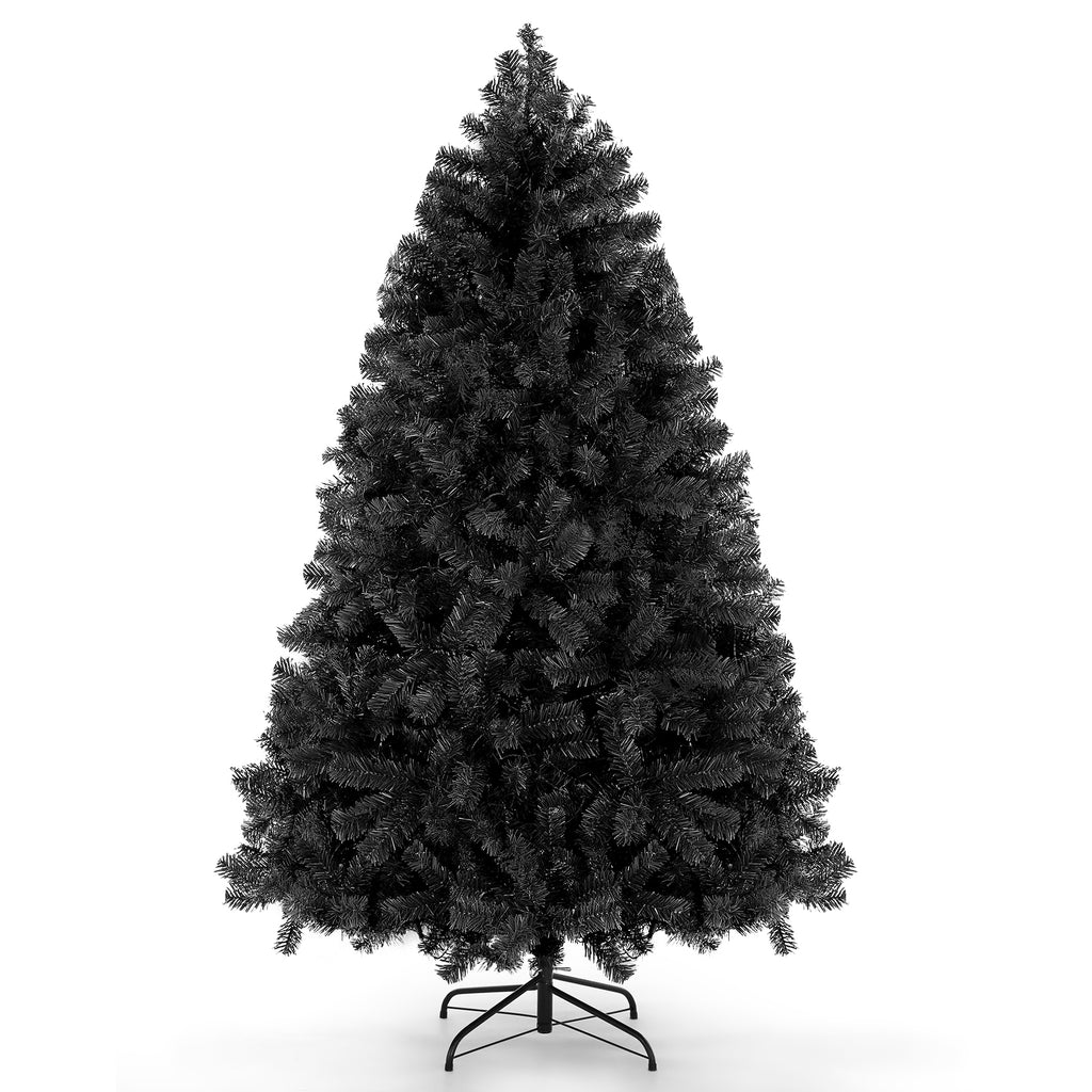 Legooin 6ft Unlit Artificial Christmas Tree Hinged Xmas Tree with 800 Tips for Christmas Halloween Holiday Decor, Black