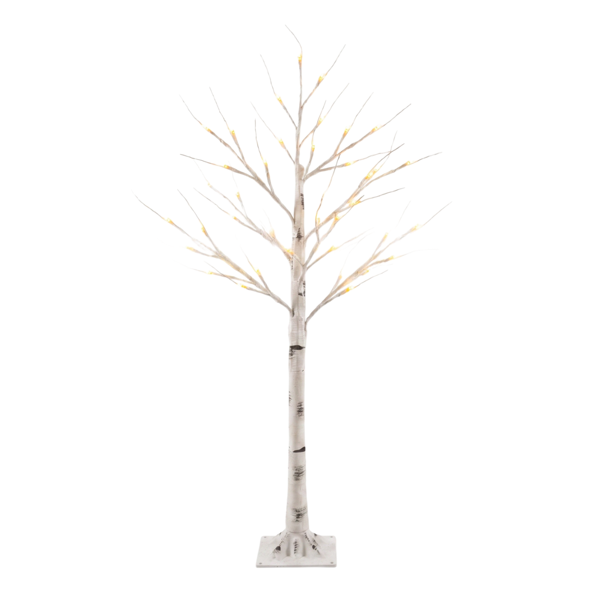 Legooin 4FT Realistic Birch Tree with 72 Warm White Lights for Christmas Wedding Home Office Décor Pre-Lit Artificial Birch Tree, White