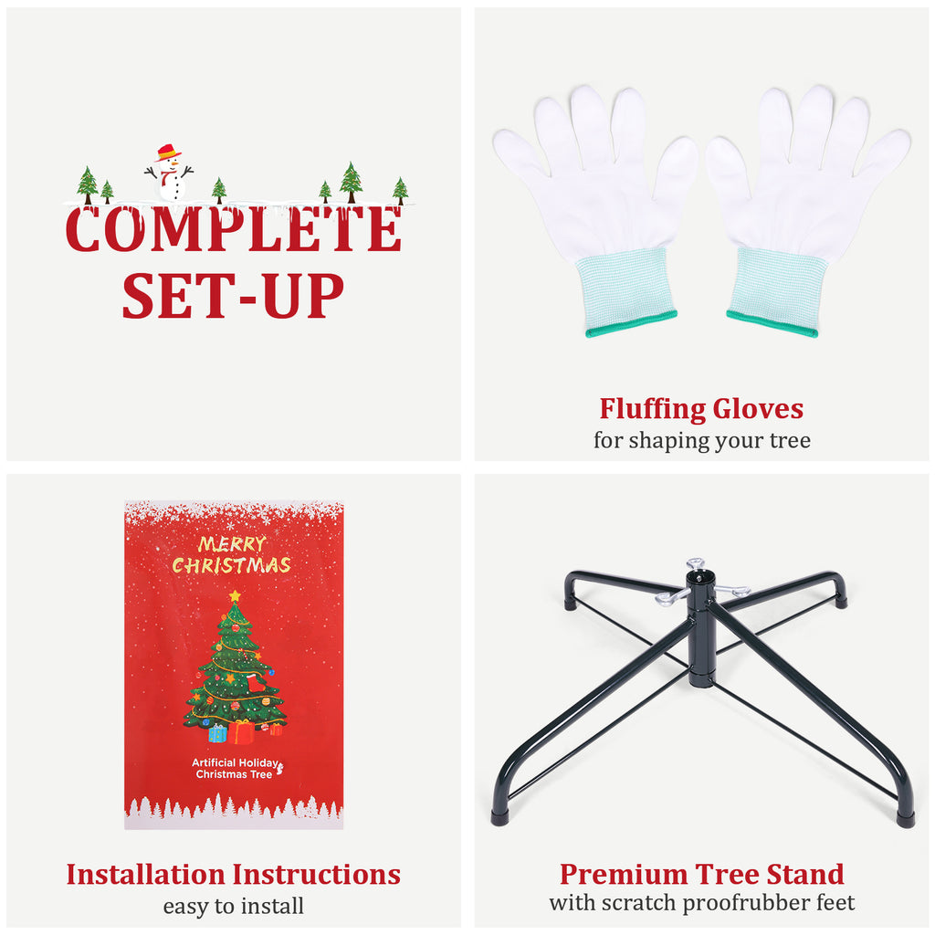 Legooin 6ft Unlit Christmas Tree with 800 PVC Branch Tips Artificial Hinged Xmas Tree, Green