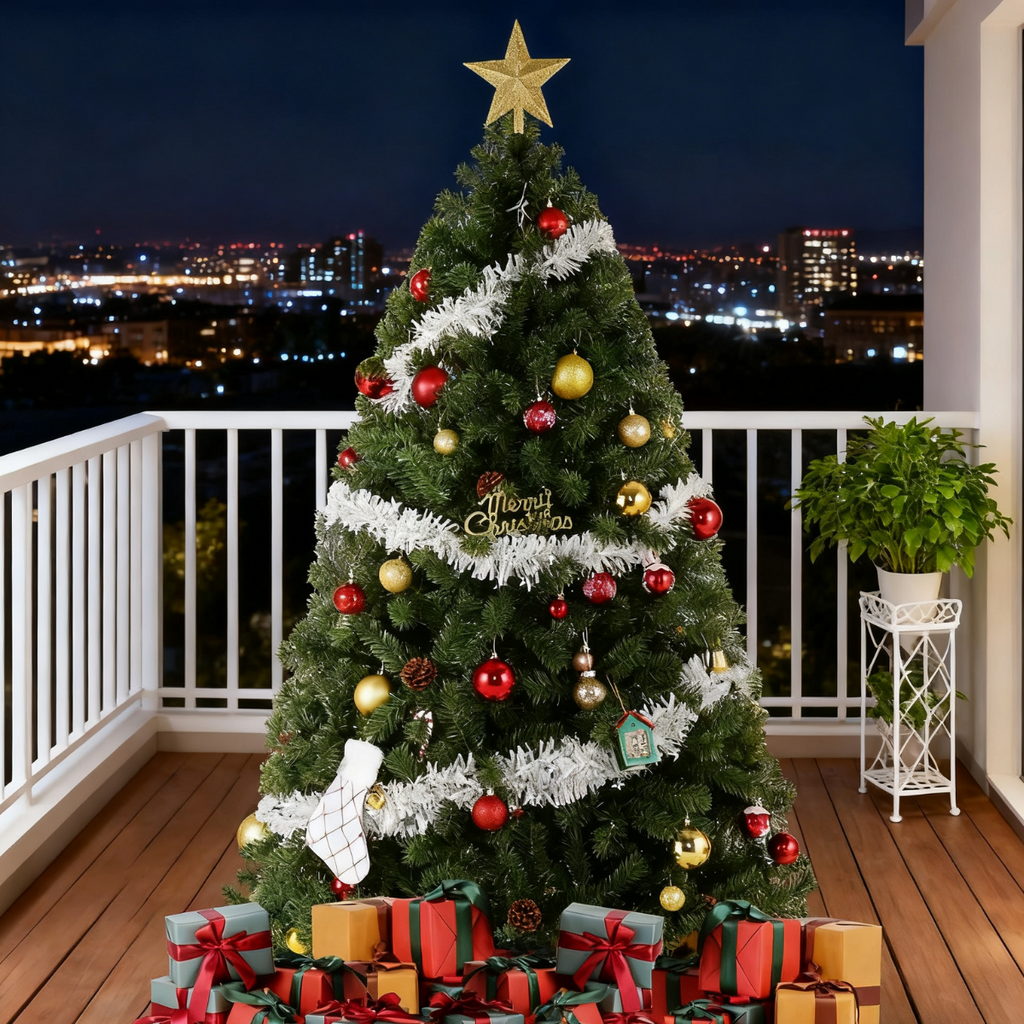 Legooin 6ft Unlit Christmas Tree with 800 PVC Branch Tips Artificial Hinged Xmas Tree, Green