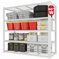 Legooin 60"W x 24"D x 72"H Heavy Duty Garage Rack Storage Shelving Unit Industrial Wire shelf 3000 lbs Capacity Utility Shelving for Warehouse Basement, White
