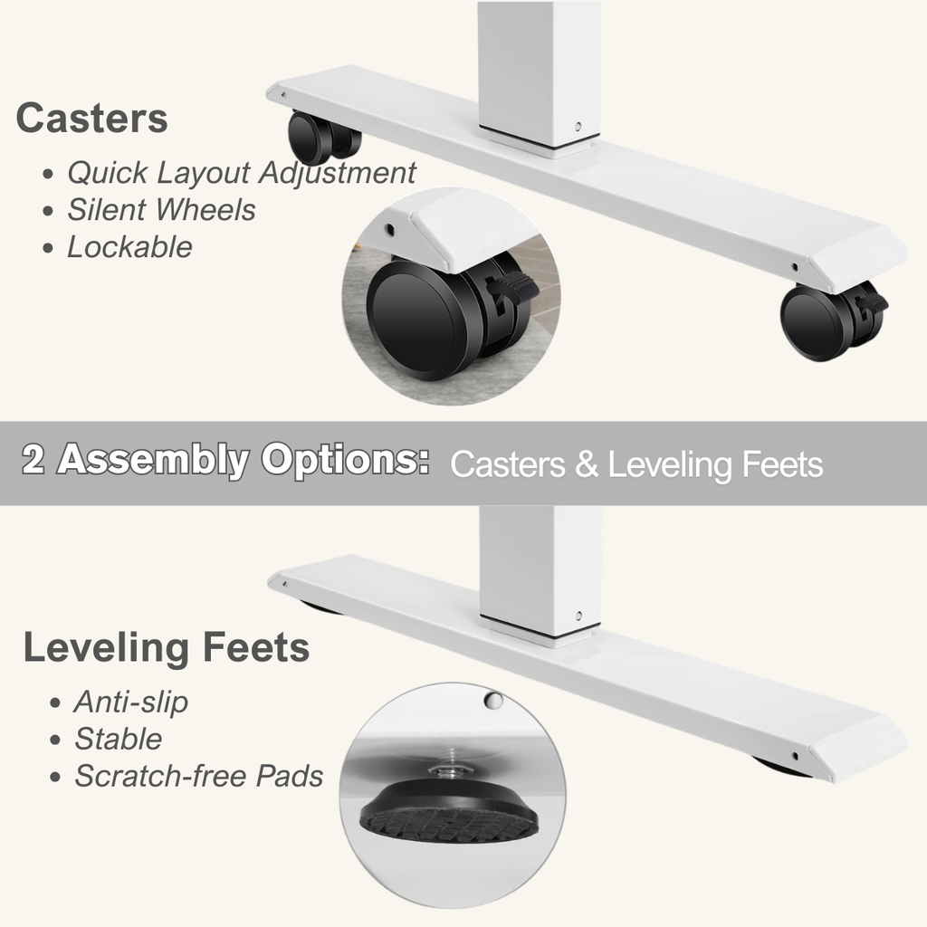Legooin 70x27 inch Sit Stand Desk Rolling Standing Desk with Power Strip Height Adjustable Office Table Mobile Workstation for Home Office, Oak