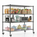 Legooin 48x24x72 inch Heavy Duty Wire Shelving Garage Shelf Storage Rack Industrial Residential Freestanding Shelf for Warehouse Pantry, Black