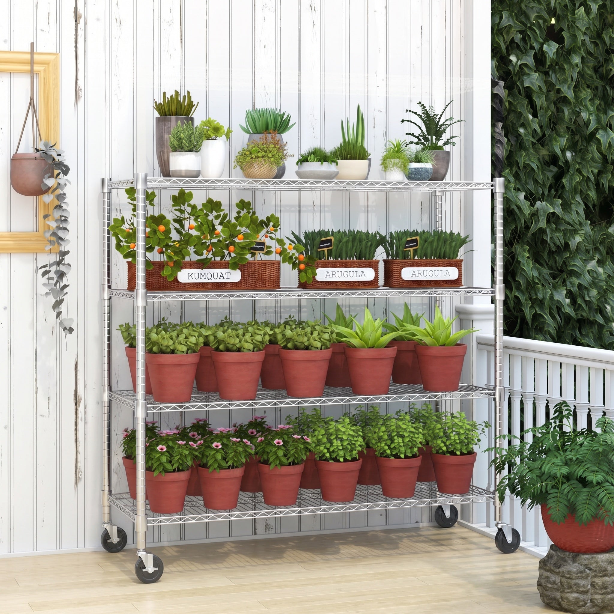 Legooin 18x48x72 in Heavy Duty Garage Wire Shelf Metal Storage Rack Industrial Shelving Unit Residential Storage for Warehouse Balcony, Silver