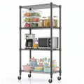 Legooin 30"x14"x72" Kitchen Storage Rack Wire Shelving Unit on Wheels Height Adjustable Metal Shelf for Pantry Office, Black