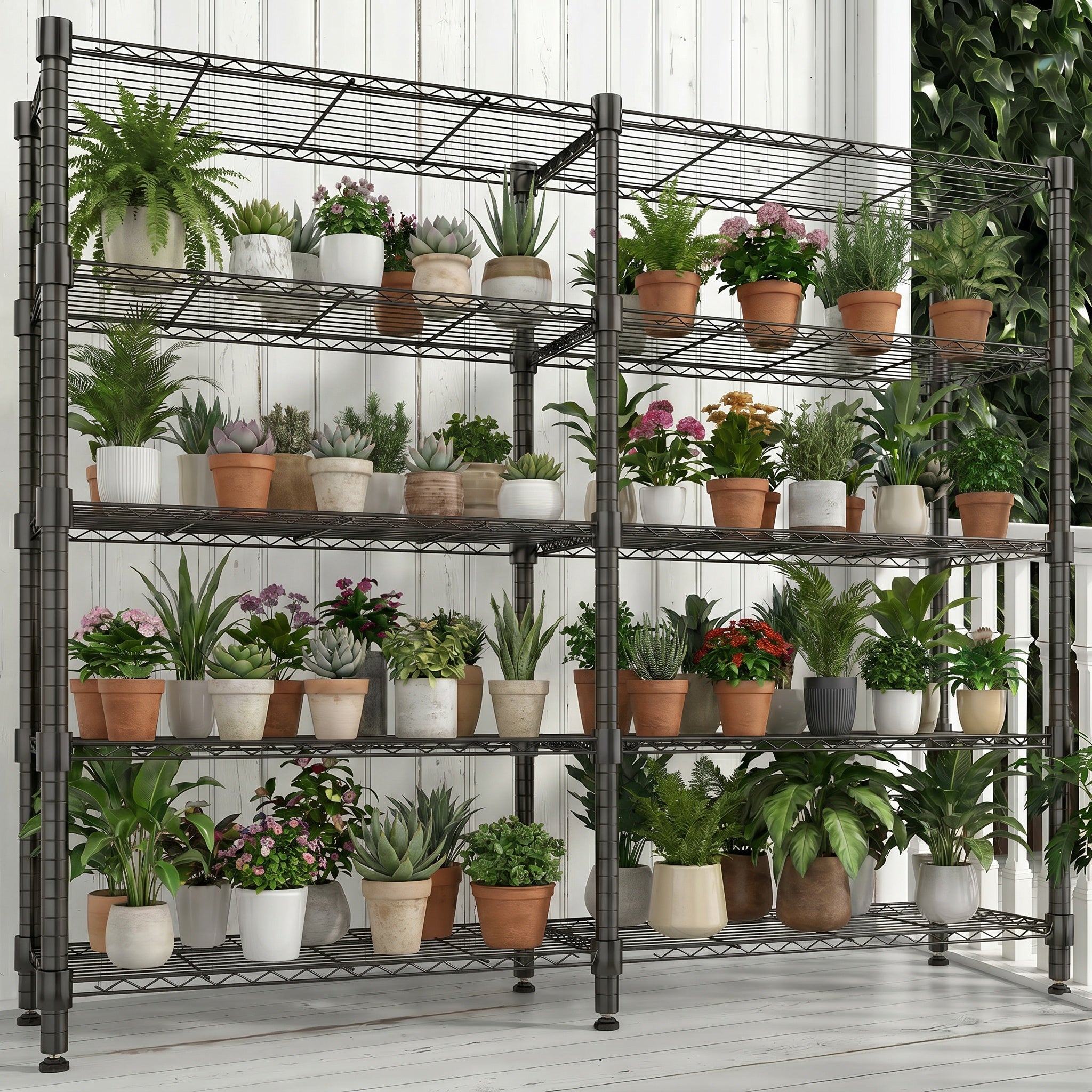 Legooin 60x14x72 inch Extra-Wide Shelving Unit 5-Tier Garage Storage Rack Corner Shelf for Industrial Residential Use Capacity 1500LBS, Black