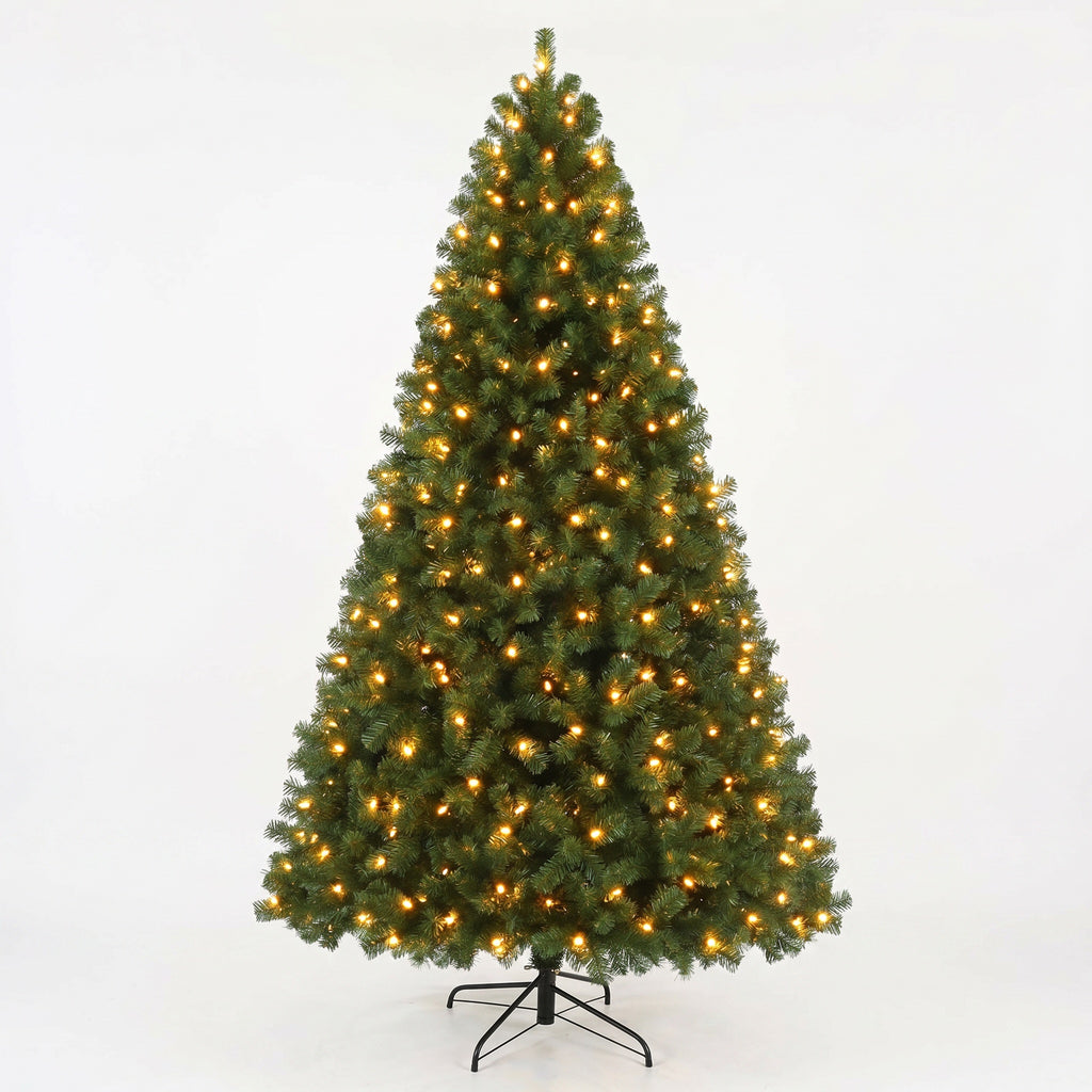Legooin 6FT Pre-Lit Christmas Tree with 300 Warm White LED Lights, 800 PVC Branch Tips, Classic Artificial Christmas Tree, Green