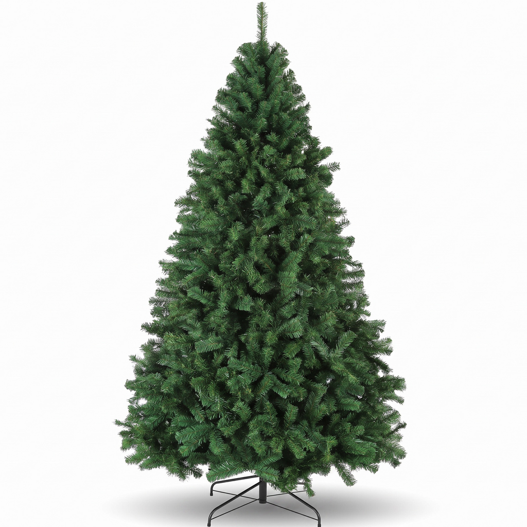 Legooin 6FT Unlit Artificial Tree Christmas Tree, Classic Shape, Metal Stand, 800 PVC Branch Tips, for Home Commercial Holiday Decor, Green