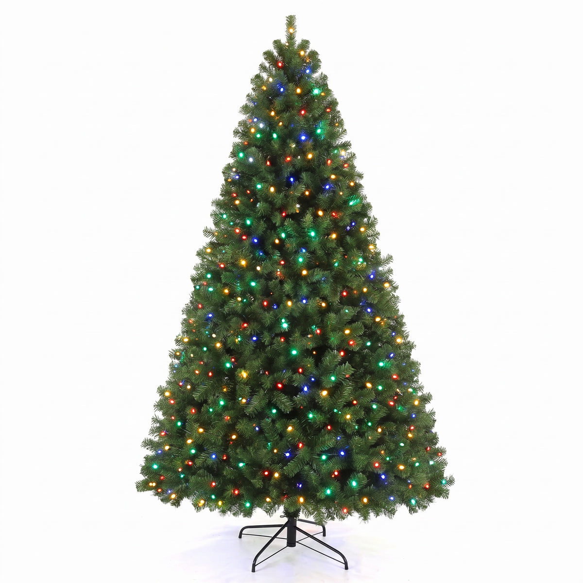 Legooin 7.5FT Pre-Lit Artificial Christmas Tree 1300 PVC Branch Tips 400 Multicolor LED Lights Full Xmas Tree for Home Office Holiday Party Decoration, Green