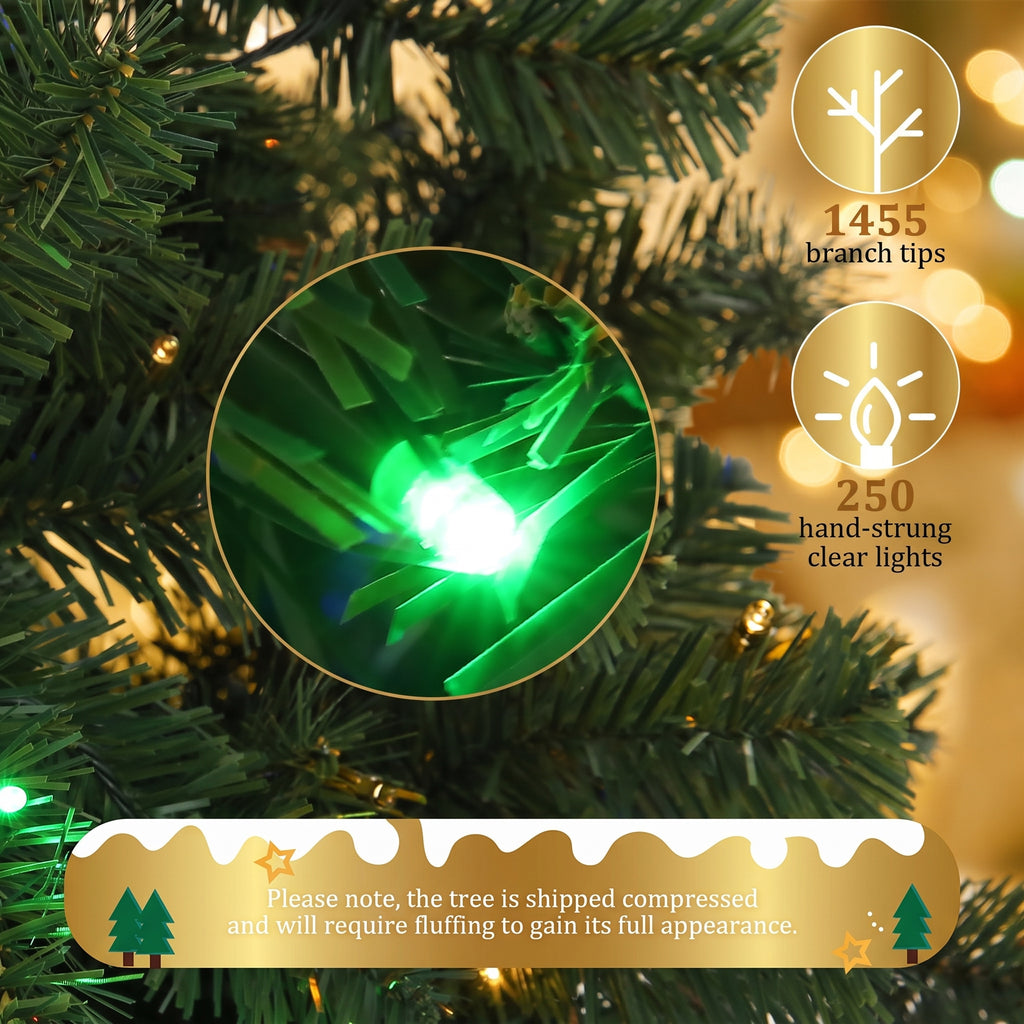 Legooin 9FT Pre-Lit Christmas Tree Artificial Tree with 2300 Branch Tips 600 Multicolor Lights Remote Control Realistic Xmas Tree for Indoor and Outdoor Décor, Green
