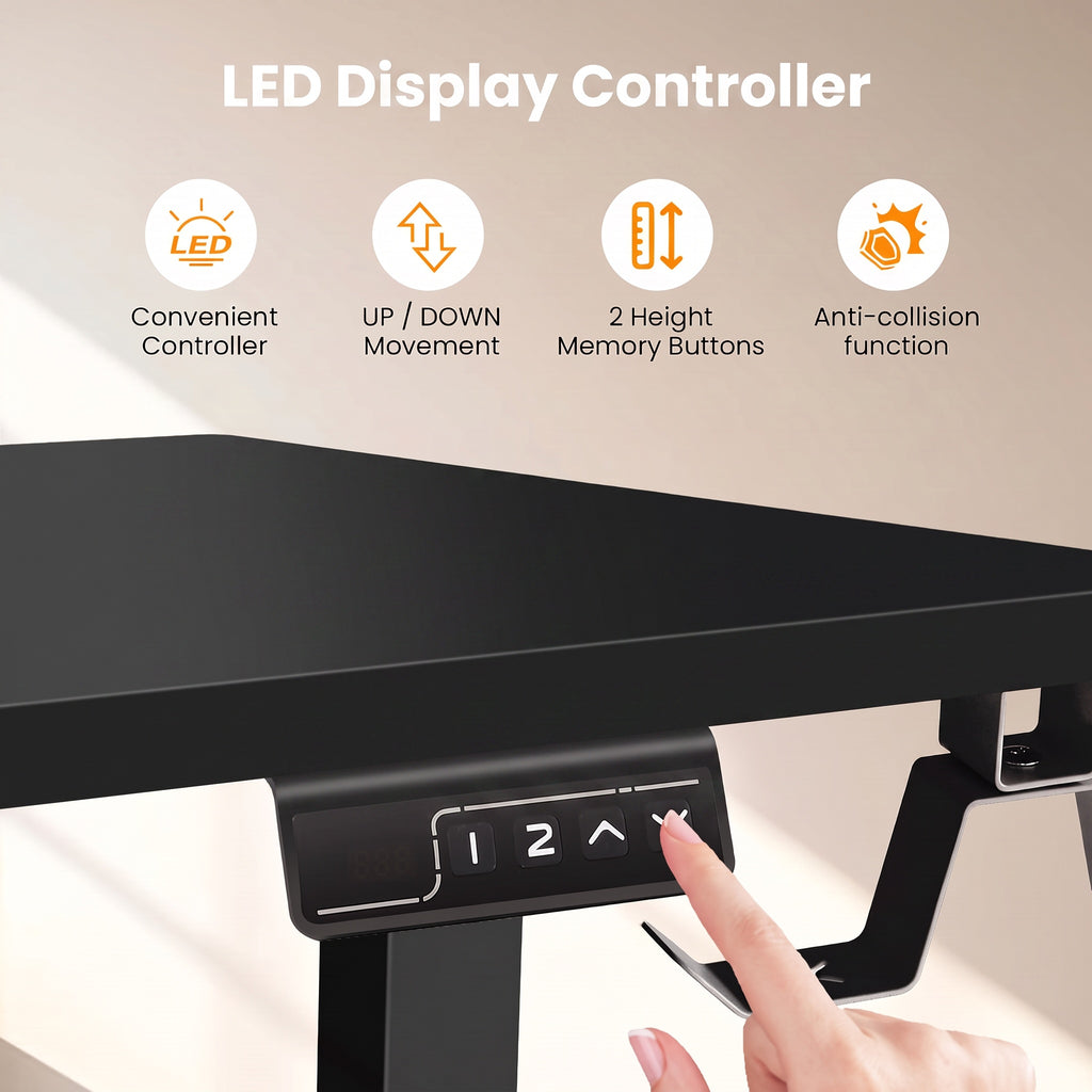 Legooin L-Shaped Ergonomic Sit-Stand Desk 63x55 inch Corner Standing Desk Gaming Table with Height Adjustable for Home Office Black