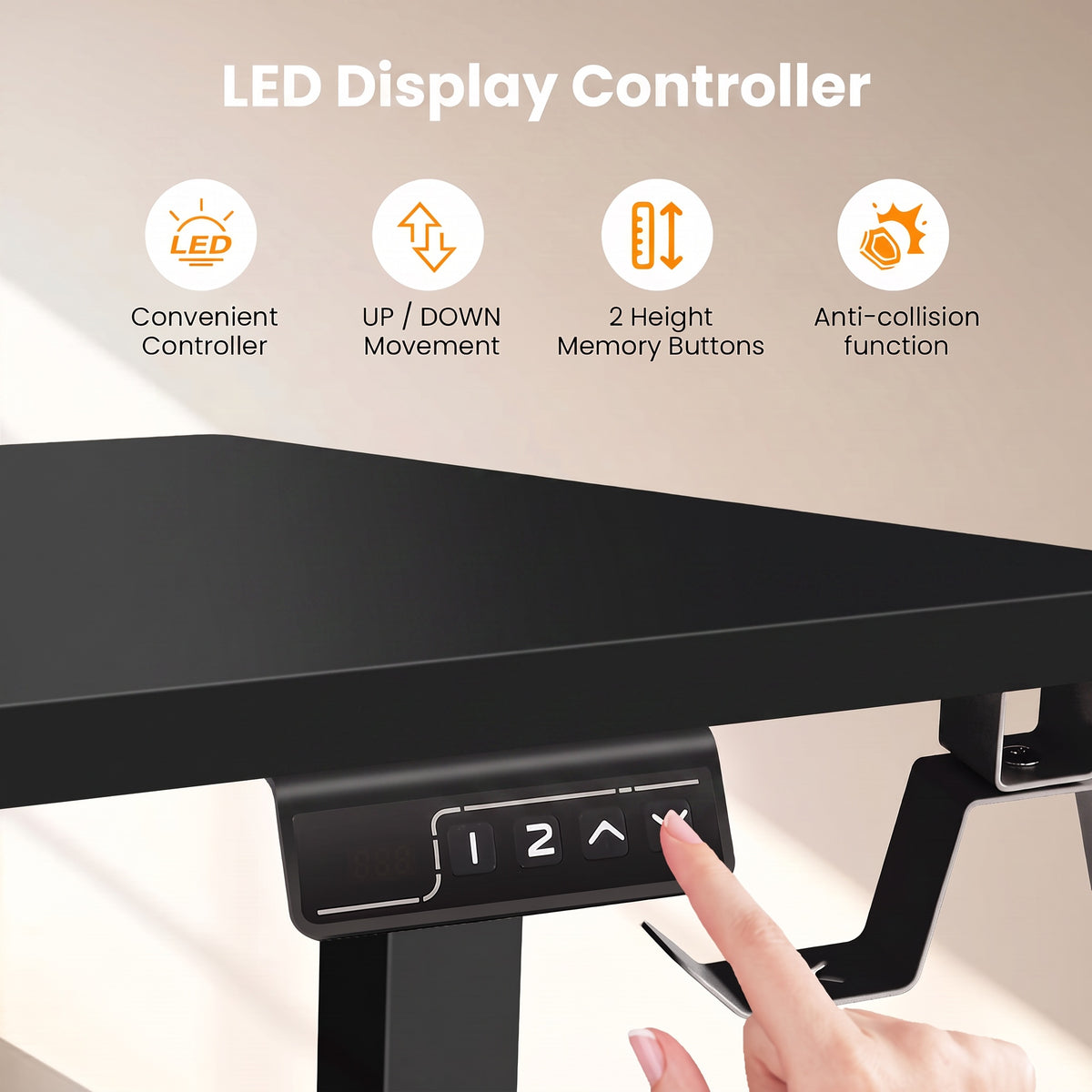 Legooin L-Shaped Ergonomic Sit-Stand Desk 63x55 inch Corner Standing Desk Gaming Table with Height Adjustable for Home Office Black